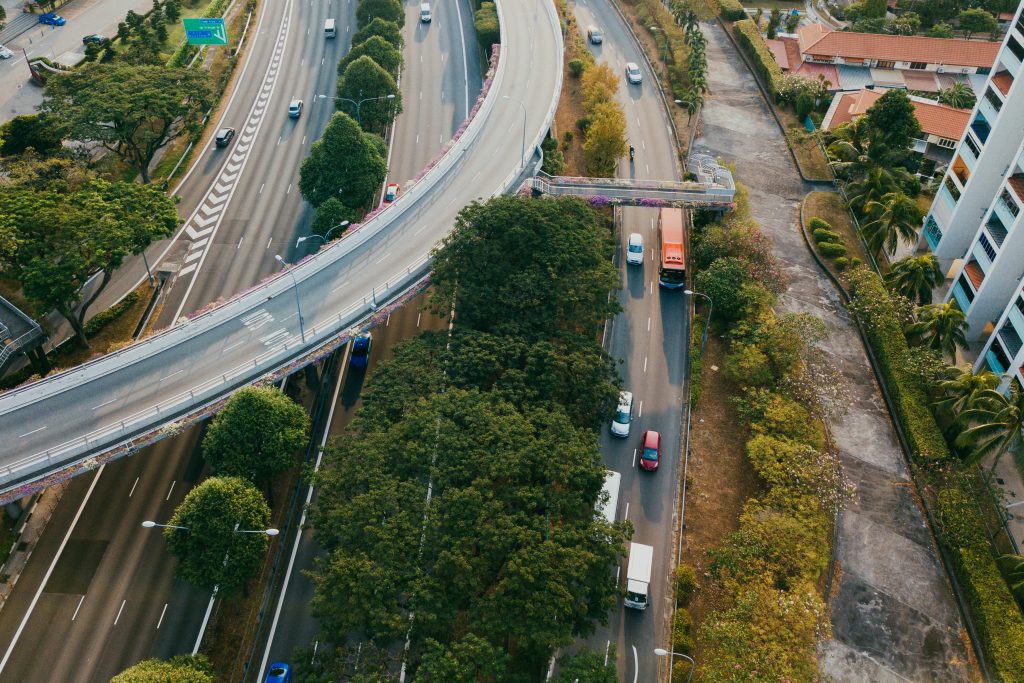 aerial view highways